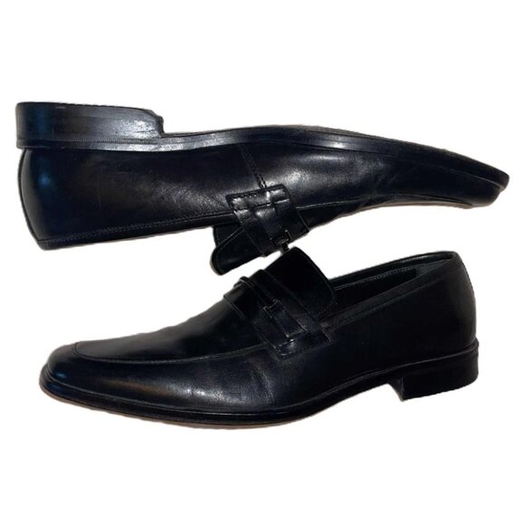 Hugo Boss Men's Black Leather Bit Loafers Dress Shoes Size 8.5 Slip-On - Picture 4 of 6
